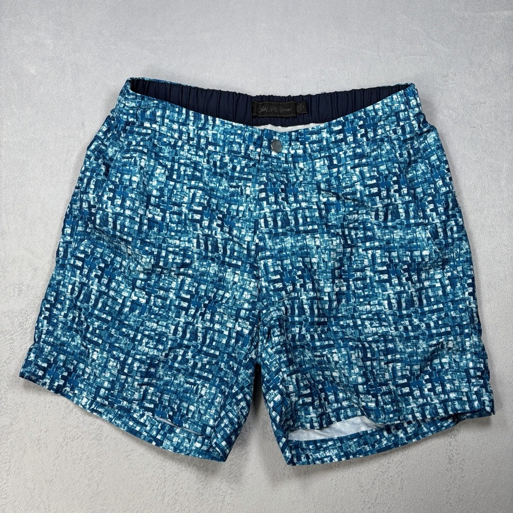 Saks Fifth Avenue Men's Swim Trunks Size Small Blue Drawstring Geometric